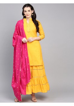 Yellow Pant Suit Readymade